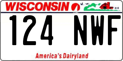 WI license plate 124NWF