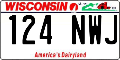 WI license plate 124NWJ