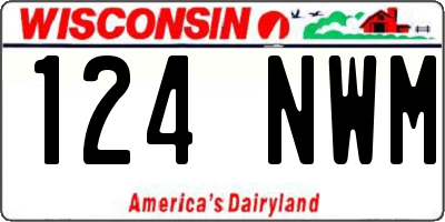 WI license plate 124NWM