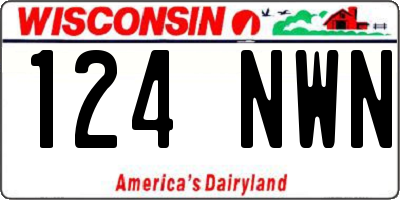 WI license plate 124NWN