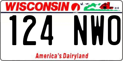 WI license plate 124NWO