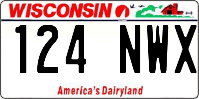 WI license plate 124NWX