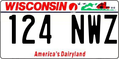 WI license plate 124NWZ