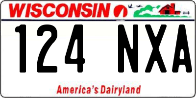 WI license plate 124NXA