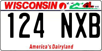 WI license plate 124NXB