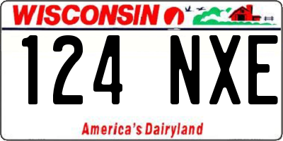 WI license plate 124NXE