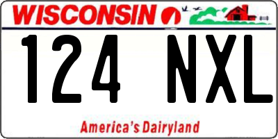 WI license plate 124NXL
