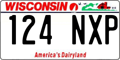 WI license plate 124NXP
