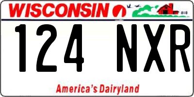WI license plate 124NXR