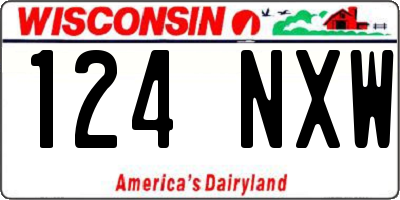 WI license plate 124NXW