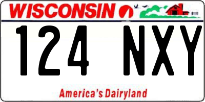 WI license plate 124NXY