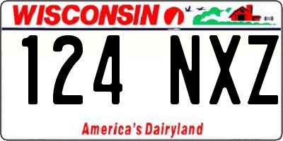 WI license plate 124NXZ