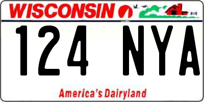 WI license plate 124NYA