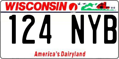 WI license plate 124NYB