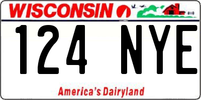 WI license plate 124NYE