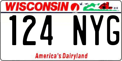 WI license plate 124NYG