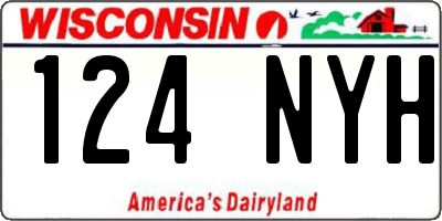 WI license plate 124NYH