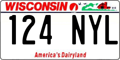 WI license plate 124NYL