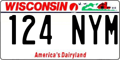 WI license plate 124NYM