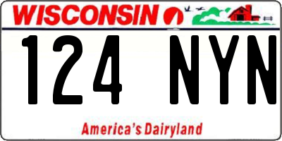 WI license plate 124NYN