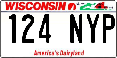 WI license plate 124NYP