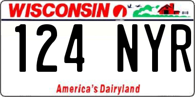 WI license plate 124NYR