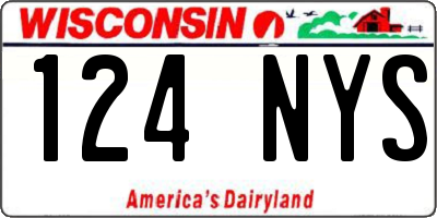 WI license plate 124NYS