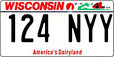 WI license plate 124NYY