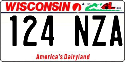 WI license plate 124NZA