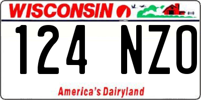 WI license plate 124NZO