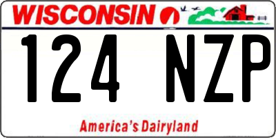 WI license plate 124NZP
