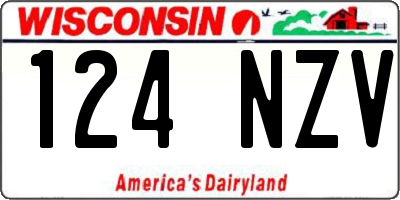 WI license plate 124NZV
