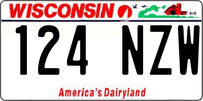 WI license plate 124NZW