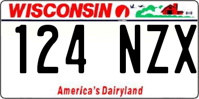 WI license plate 124NZX