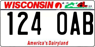 WI license plate 124OAB