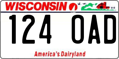 WI license plate 124OAD