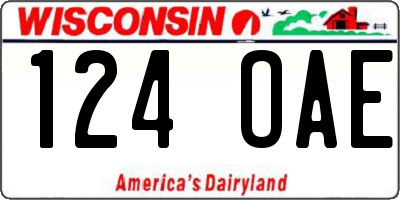 WI license plate 124OAE