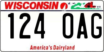 WI license plate 124OAG