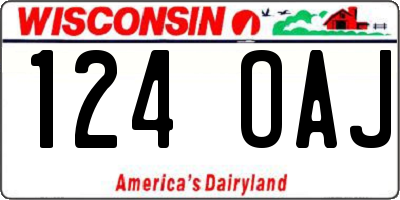 WI license plate 124OAJ