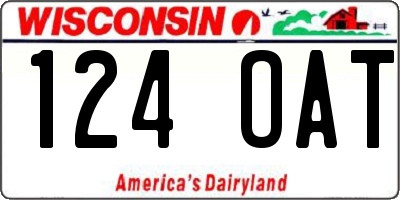 WI license plate 124OAT