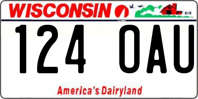 WI license plate 124OAU