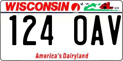 WI license plate 124OAV