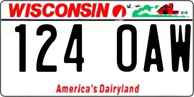 WI license plate 124OAW
