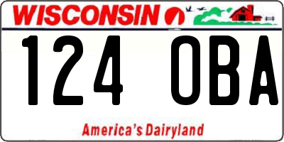 WI license plate 124OBA