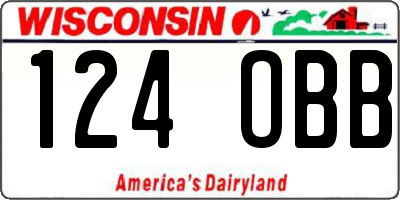 WI license plate 124OBB