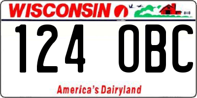 WI license plate 124OBC