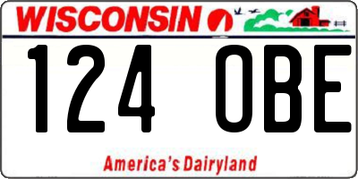 WI license plate 124OBE