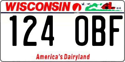 WI license plate 124OBF