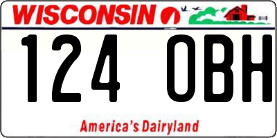 WI license plate 124OBH