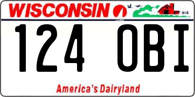 WI license plate 124OBI